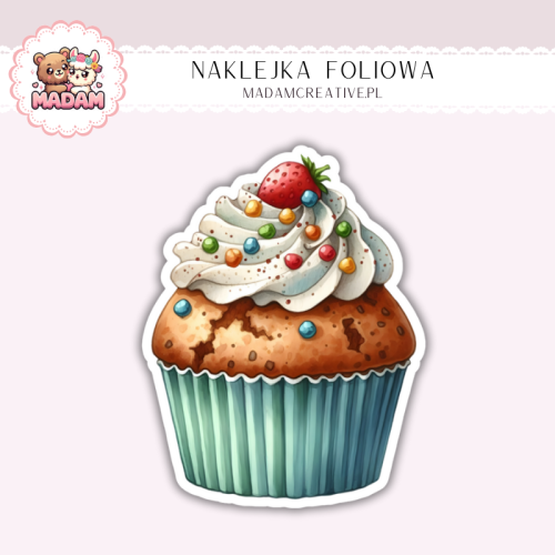 Naklejka foliowa babeczka z bitą śmietaną MaDam Creative