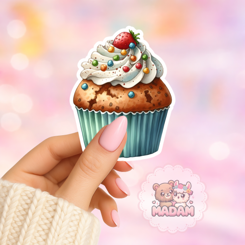 Naklejka foliowa babeczka z bitą śmietaną MaDam Creative