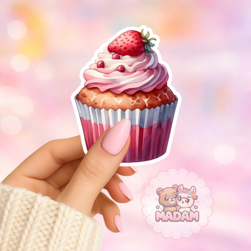 Naklejka foliowa babeczka truskawkowa MaDam Creative
