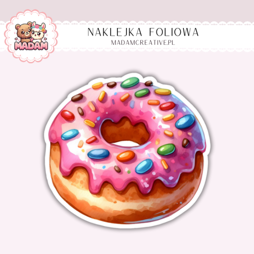 Naklejka foliowa donut z posypką MaDam Creative