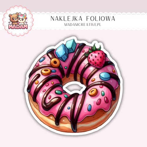 Naklejka foliowa donut różowy MaDam Creative
