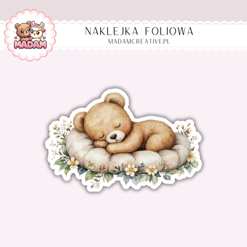 Naklejka foliowa śpiący miś MaDam Creative