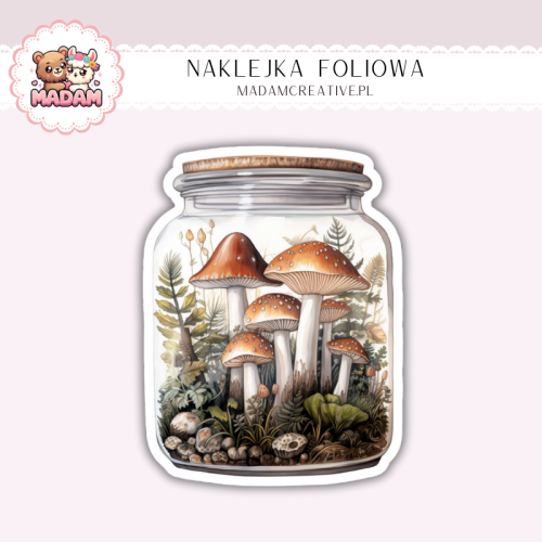 Naklejka foliowa grzyby w słoiku MaDam Creative