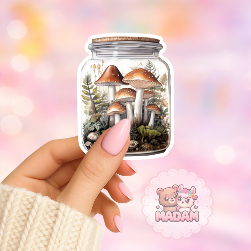 Naklejka foliowa grzyby w słoiku MaDam Creative