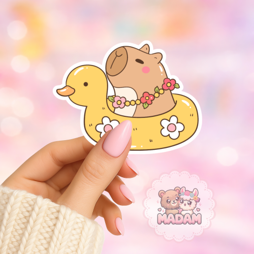 Naklejka foliowa kapibara na kaczuszce MaDam Creative