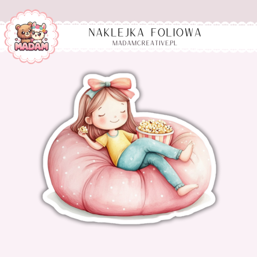 Naklejka foliowa dziewczynka na poduszce MaDam Creative