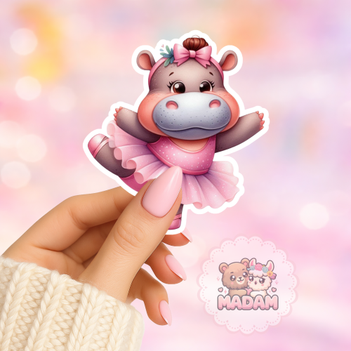 Naklejka foliowa hipopotam baletnica MaDam Creative