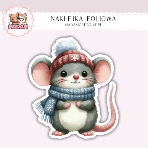 Naklejka foliowa myszka w szaliku MaDam Creative