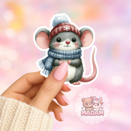 Naklejka foliowa myszka w szaliku MaDam Creative