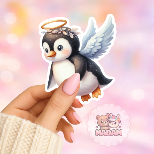 Naklejka foliowa pingwin z aureolą MaDam Creative