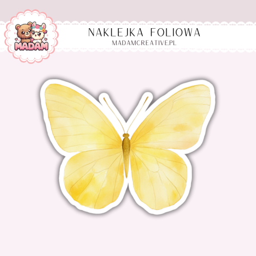 Naklejka foliowa motyl żółty pastelowy MaDam Creative