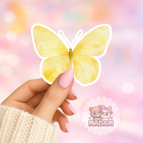 Naklejka foliowa motyl żółty pastelowy MaDam Creative