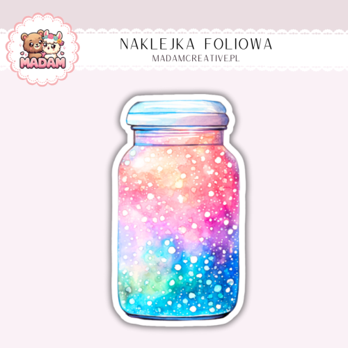 Naklejka foliowa słoik pastelowy galaxy MaDam Creative