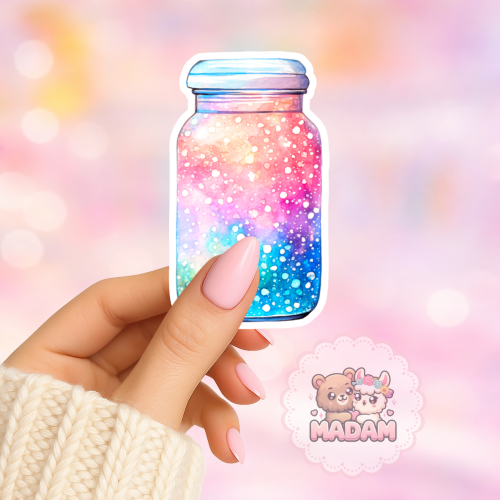 Naklejka foliowa słoik pastelowy galaxy MaDam Creative