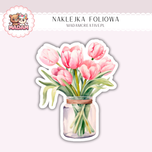 Naklejka foliowa tulipany w słoiku MaDam Creative