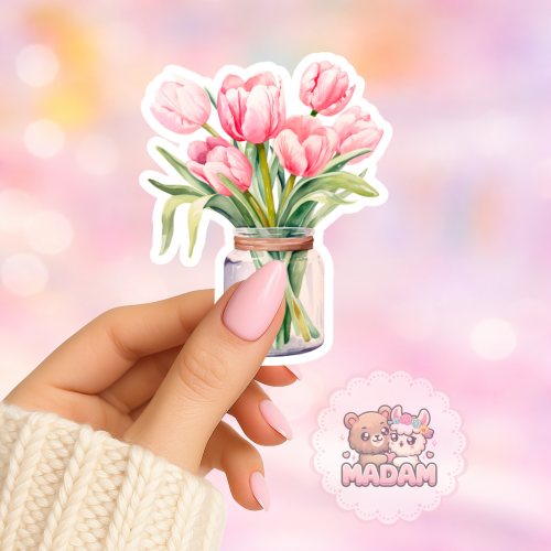 Naklejka foliowa tulipany w słoiku MaDam Creative