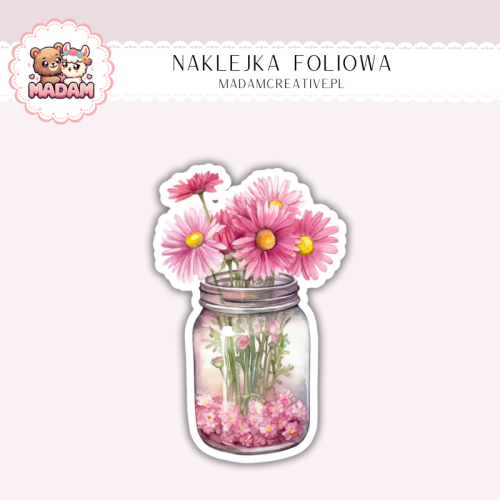Naklejka foliowa kwiaty w słoiku MaDam Creative