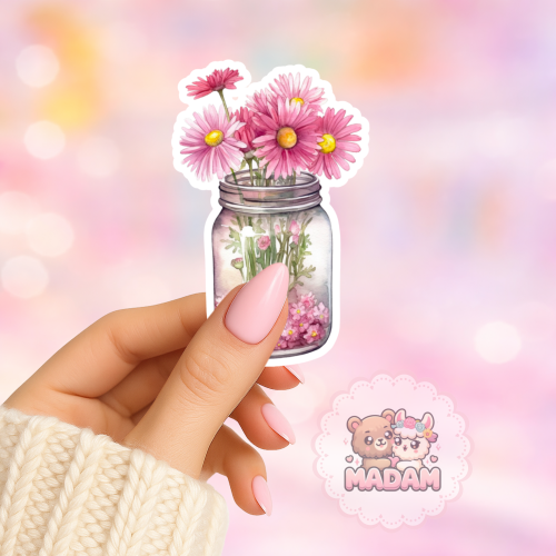 Naklejka foliowa kwiaty w słoiku MaDam Creative