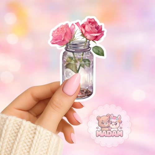 Naklejka foliowa róże w słoiku MaDam Creative