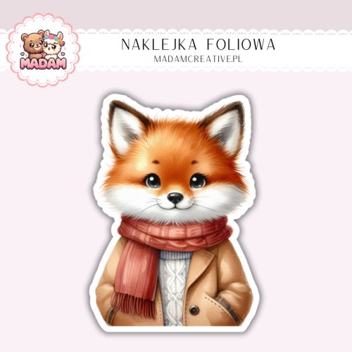 Naklejka foliowa lisek w szaliku MaDam Creative
