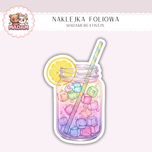 Naklejka foliowa lemoniada w słoiku pastelowa MaDam Creative
