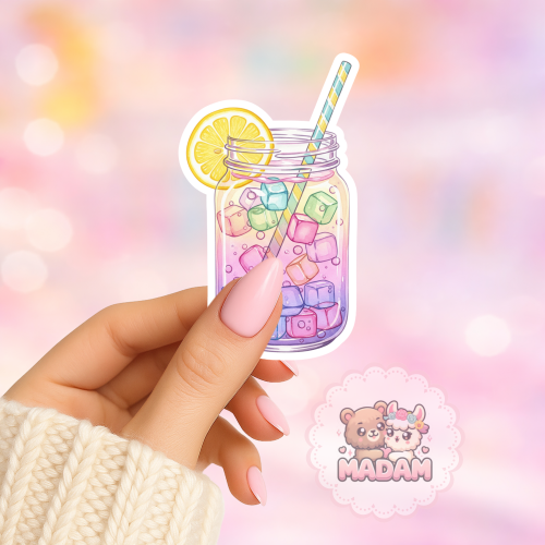 Naklejka foliowa lemoniada w słoiku pastelowa MaDam Creative