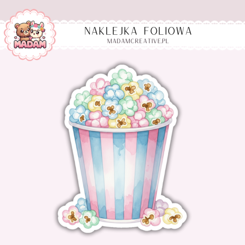 Naklejka foliowa popcorn pastelowy MaDam Creative