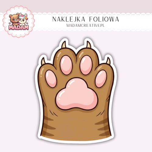 Naklejka foliowa kocia łapka brązowa MaDam Creative