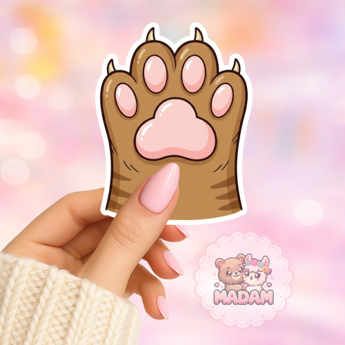 Naklejka foliowa kocia łapka brązowa MaDam Creative