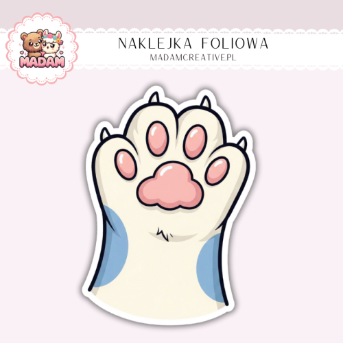 Naklejka foliowa kocia łapka kremowa MaDam Creative