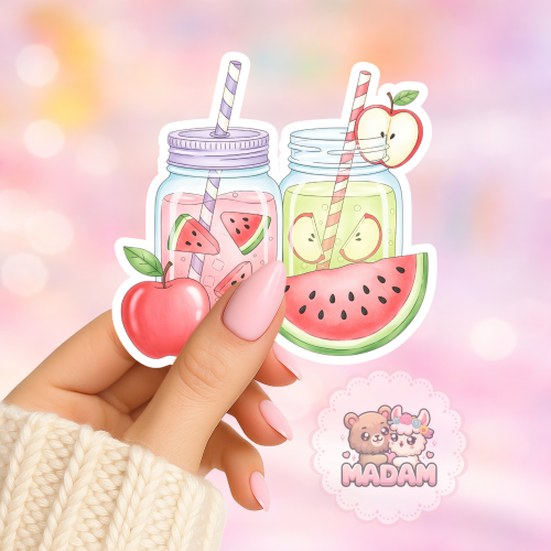 Naklejka foliowa lemoniada arbuzowa w słoiku MaDam Creative