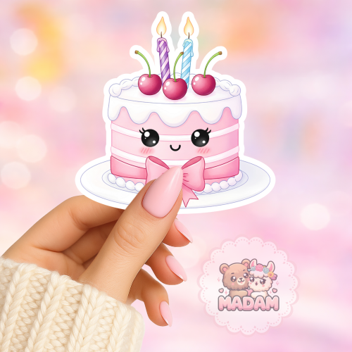 Naklejka foliowa tort urodzinowy kawaii MaDam Creative