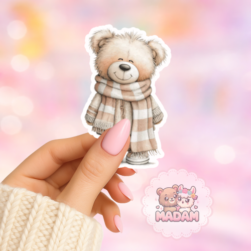 Naklejka foliowa miś w szaliku MaDam Creative