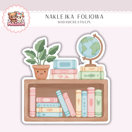 Naklejka foliowa regał z książkami MaDam Creative