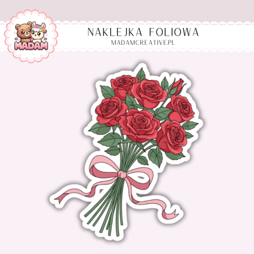 Naklejka foliowa bukiet czerwonych róż MaDam Creative