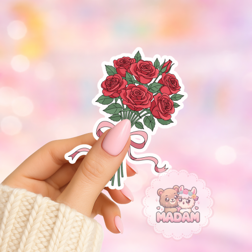 Naklejka foliowa bukiet czerwonych róż MaDam Creative