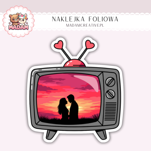 Naklejka foliowa zakochana para na ekranie retro MaDam Creative
