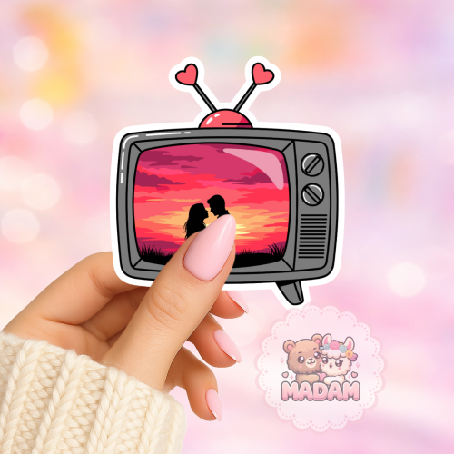 Naklejka foliowa zakochana para na ekranie retro MaDam Creative