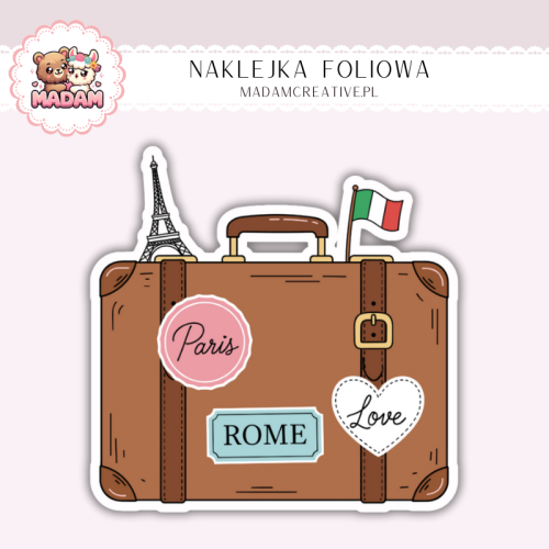 Naklejka foliowa walizka podróżna MaDam Creative