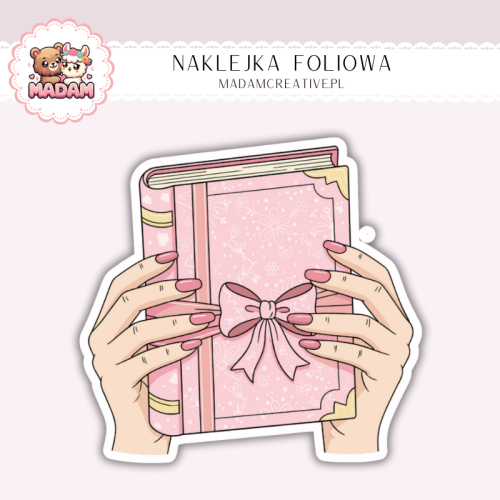 Naklejka foliowa książka z kokardą MaDam Creative
