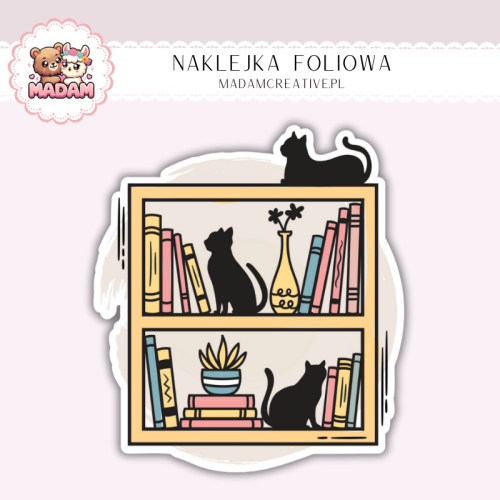 Naklejka foliowa regał z kotami MaDam Creativ