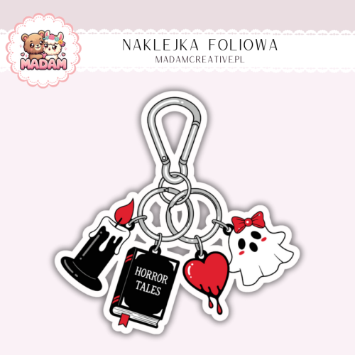 Naklejka foliowa brelok książka horror MaDam Creative