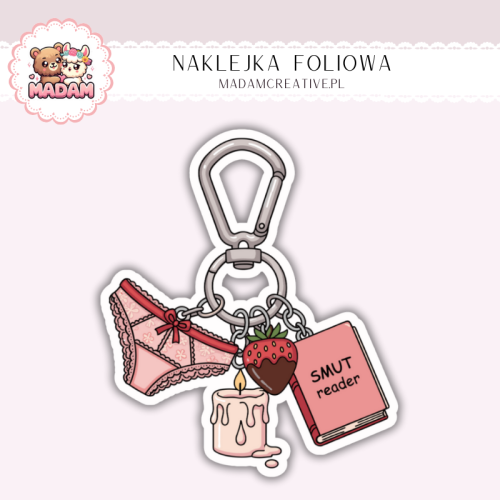 Naklejka foliowa brelok książka romantyczny MaDam Creati