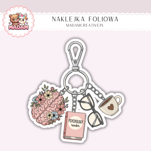 Naklejka foliowa brelok książka booklover MaDam Creative