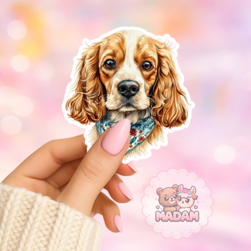 Naklejka foliowa piesek cocker spaniel z bandanką MaDam Creative