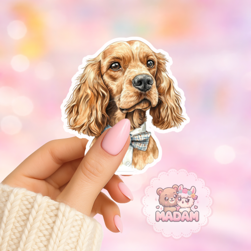 Naklejka foliowa piesek cocker spaniel z muszką MaDam Creative