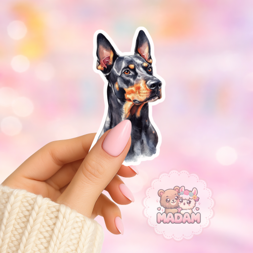 Naklejka foliowa pies doberman portret MaDam Creative
