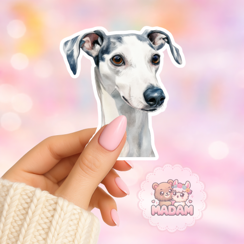 Naklejka foliowa piesek chart portret MaDam Creative