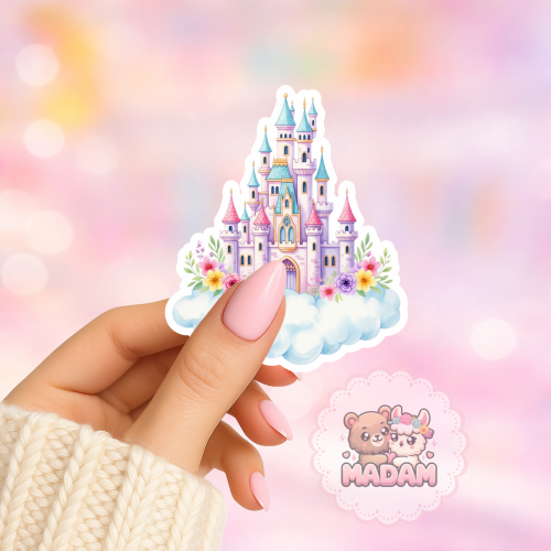 Naklejka foliowa bajkowy zamek na chmurce MaDam Creative