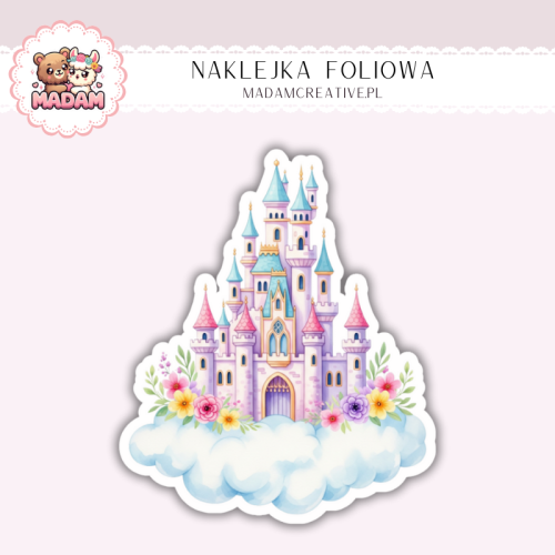 Naklejka foliowa bajkowy zamek na chmurce MaDam Creative